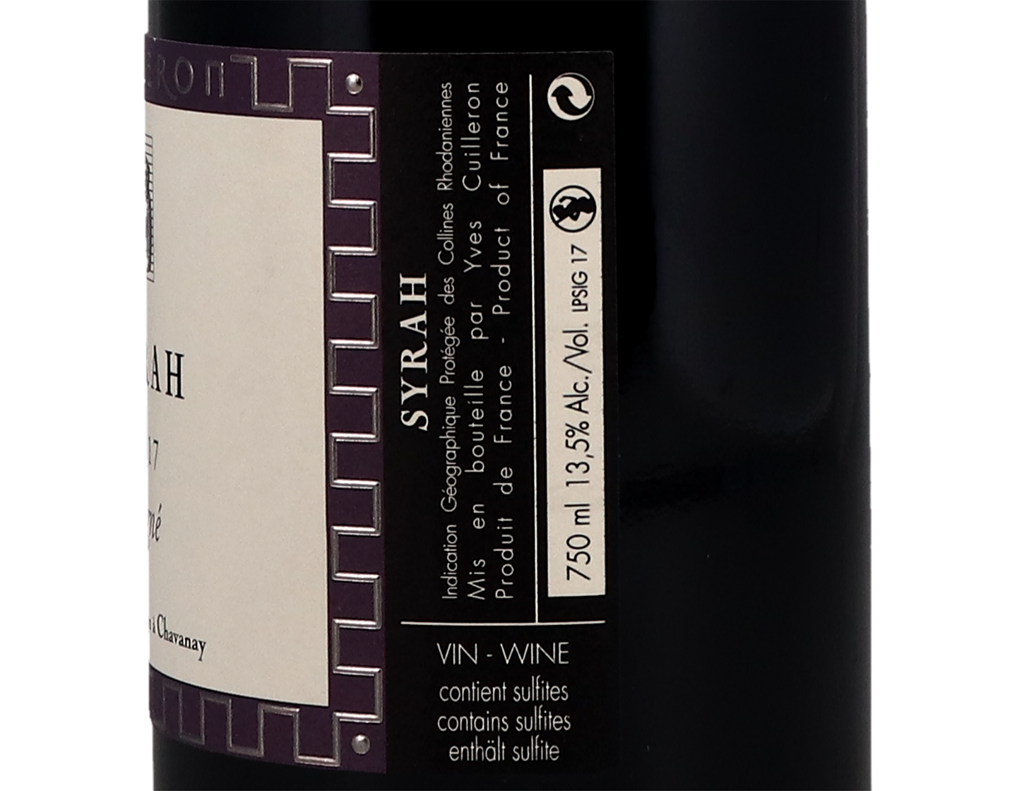Syrah Viognier Signe Domaine Cuilleron 2017