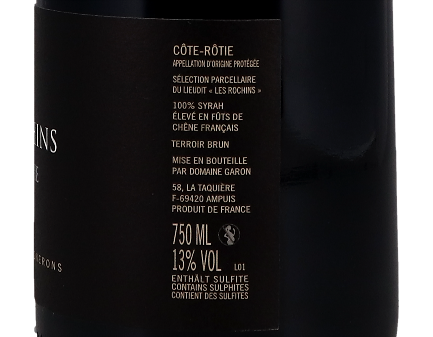 Cote Rotie Les Rochins Domaine Garon 2017