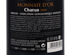 Chatus, Monnaie d'Or, IGP Ardèche, Vignerons Ardéchois 2018 view 3
