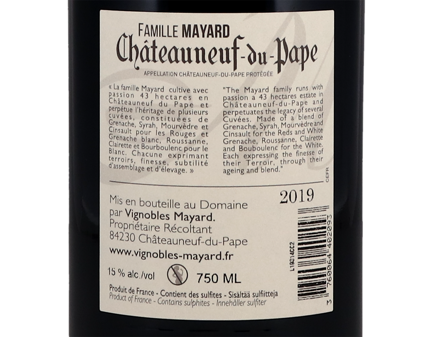 Châteauneuf-du-Pape, Clos du Calvaire 2019
