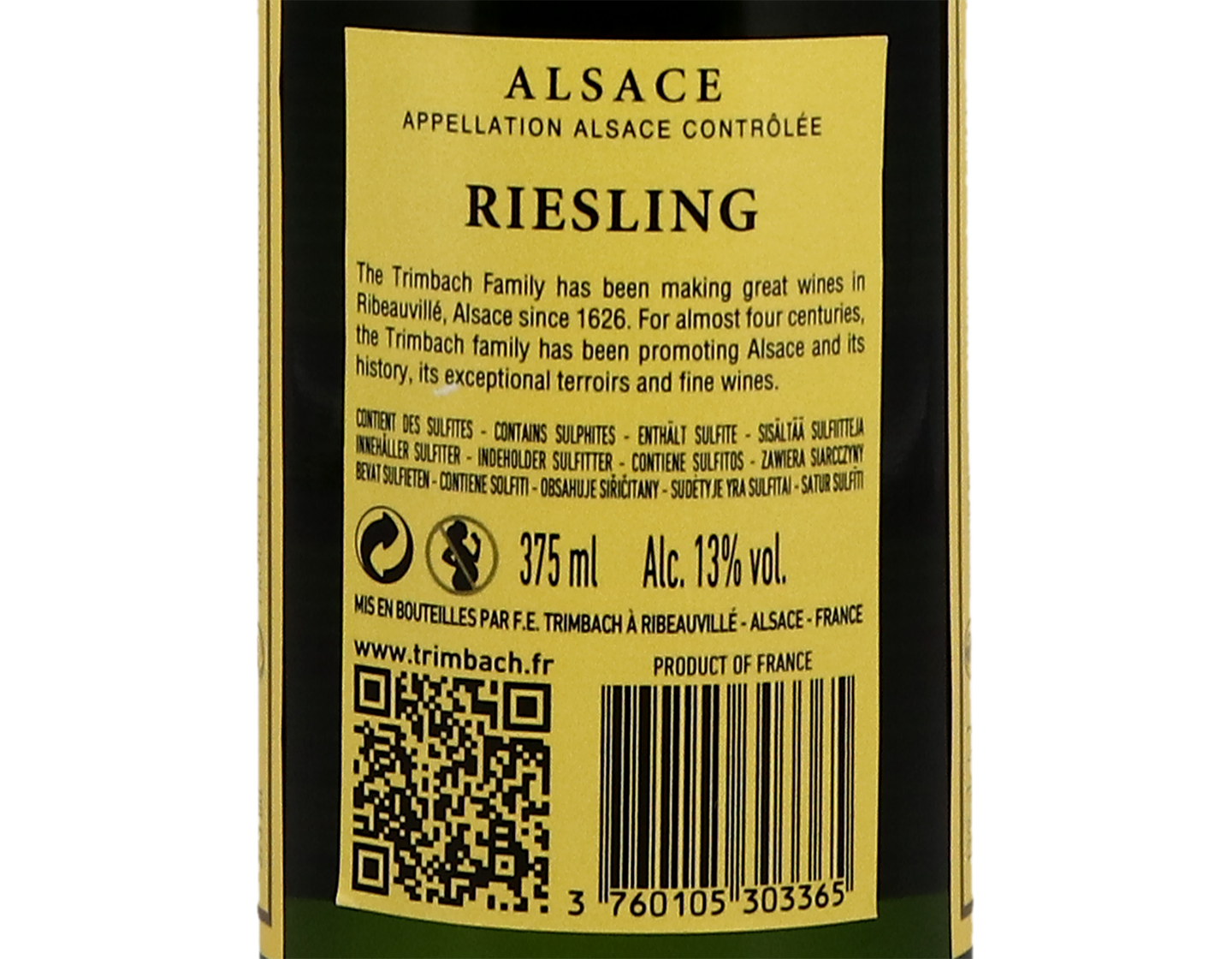 Half bottle of Riesling, Trimbach 2019