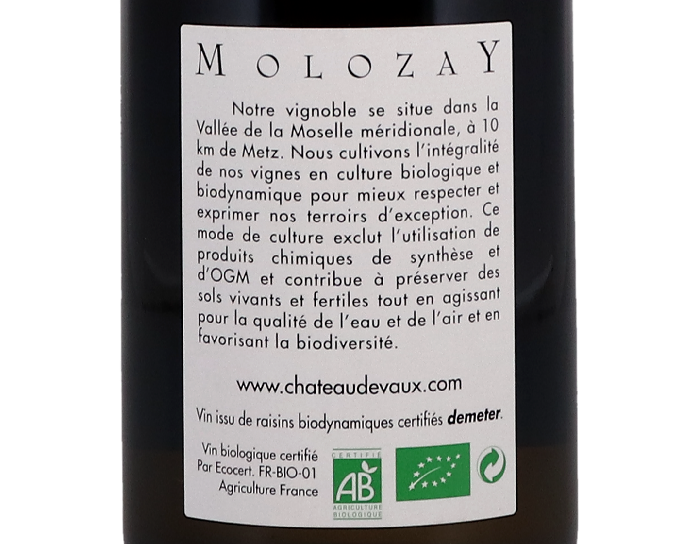 Moselle ORGANIC Les Gryphees Ch de Vaux 2020