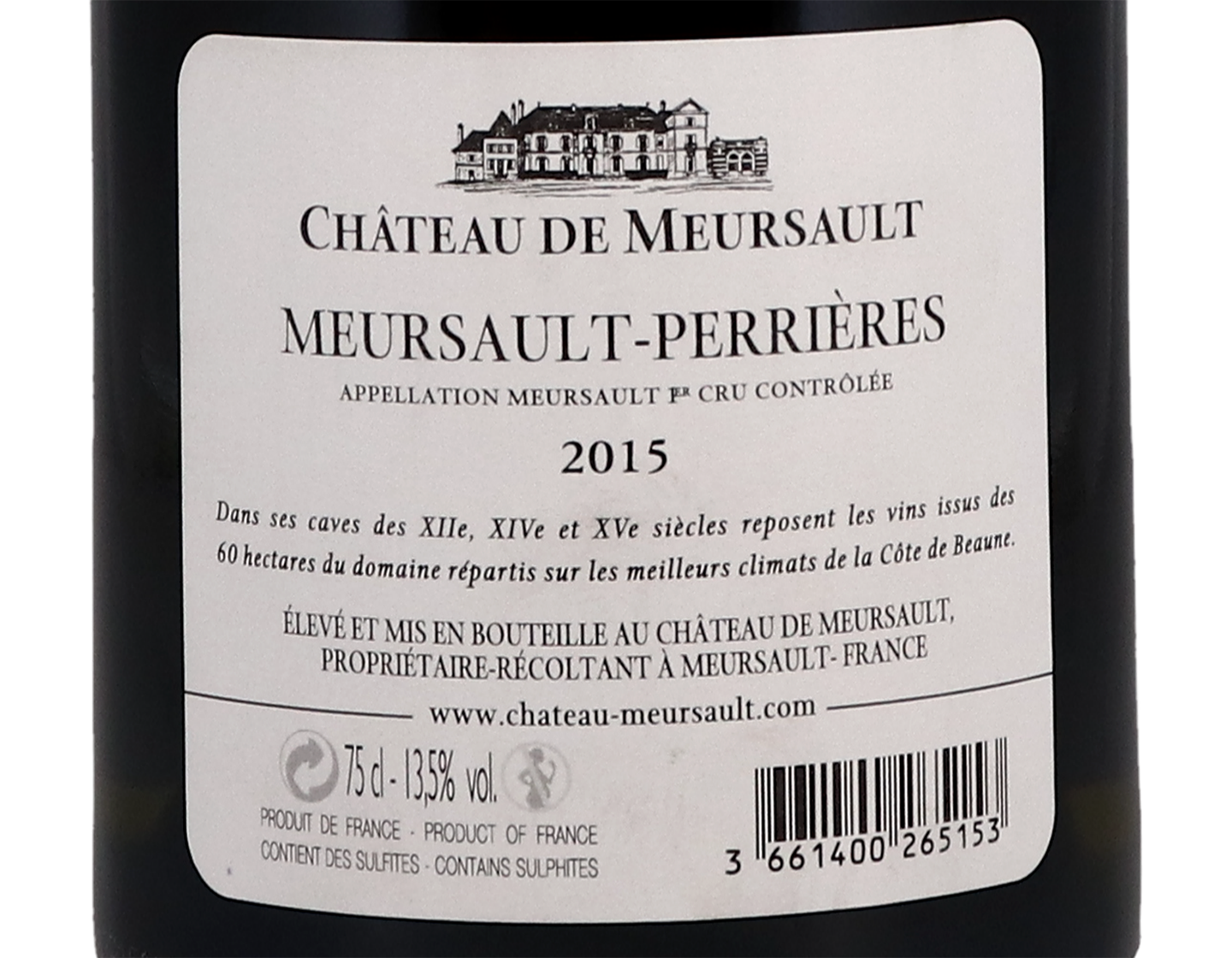Ch de Meursault Meursault PC Perrieres 2015