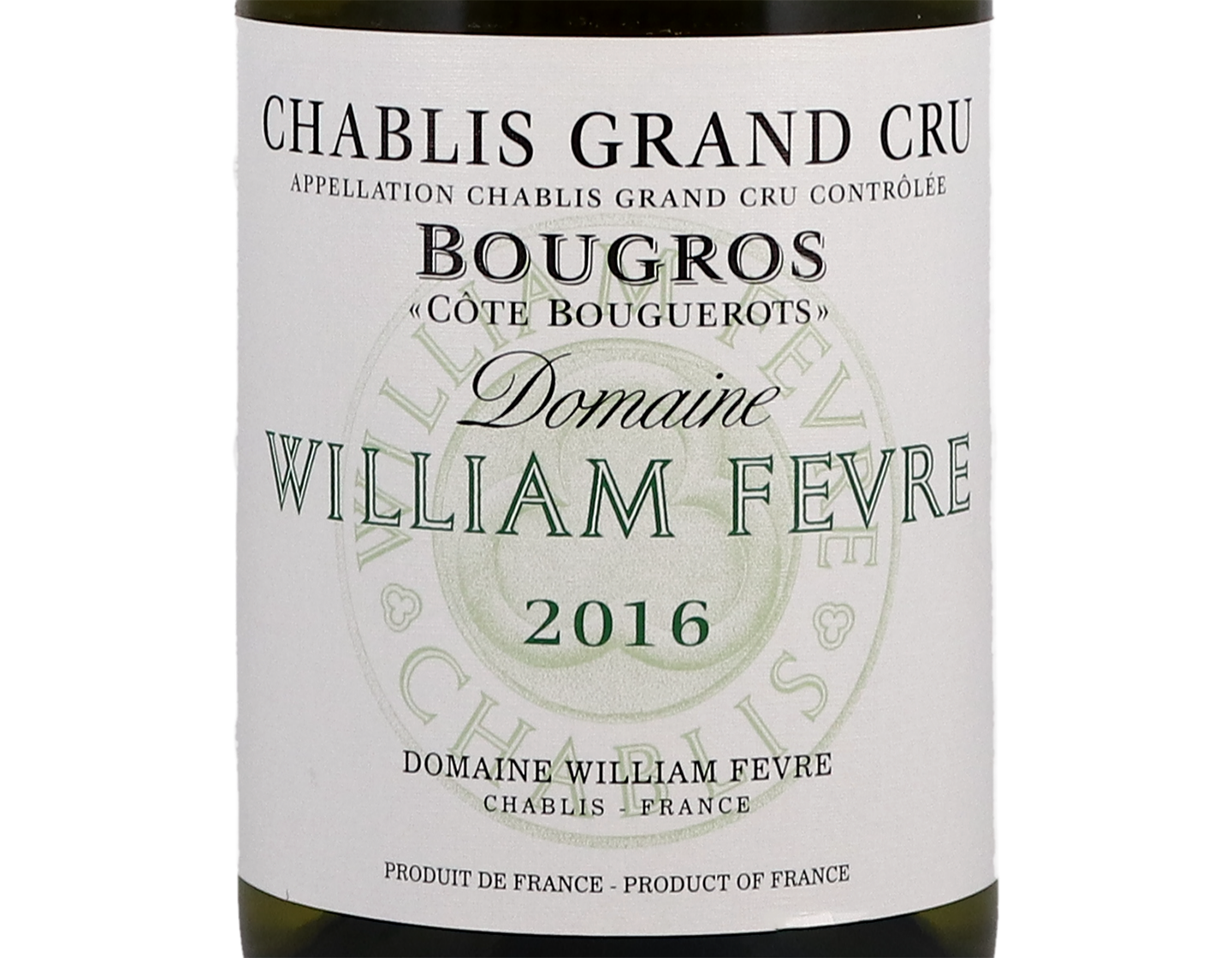 Domaine William Fèvre, Chablis Grand Cru Côte Bouguerots 2016