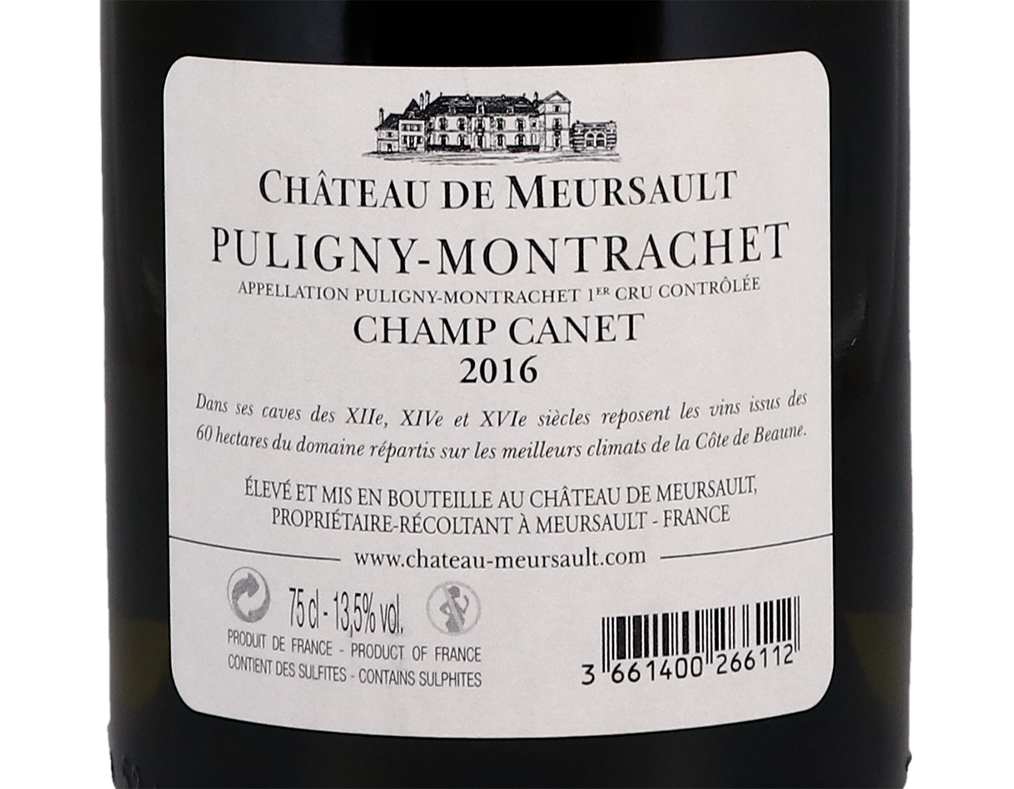 Château de Meursault, Puligny-Montrachet Premier Cru Champ-Canet 2016