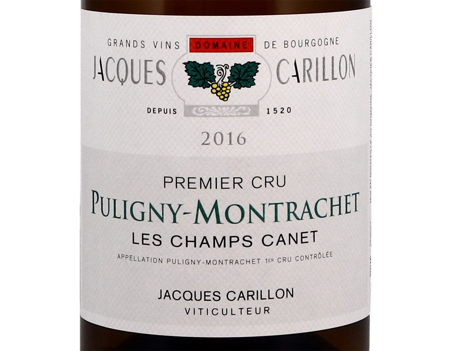 Dom Jacques Carillon Puligny Montrachet PC Champs Canet 2016