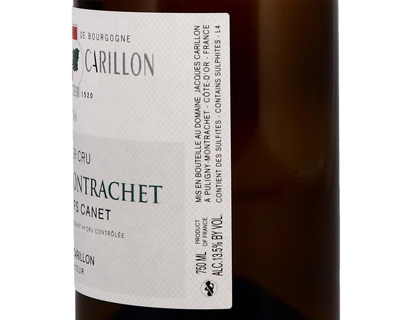 Dom Jacques Carillon Puligny Montrachet PC Champs Canet 2016