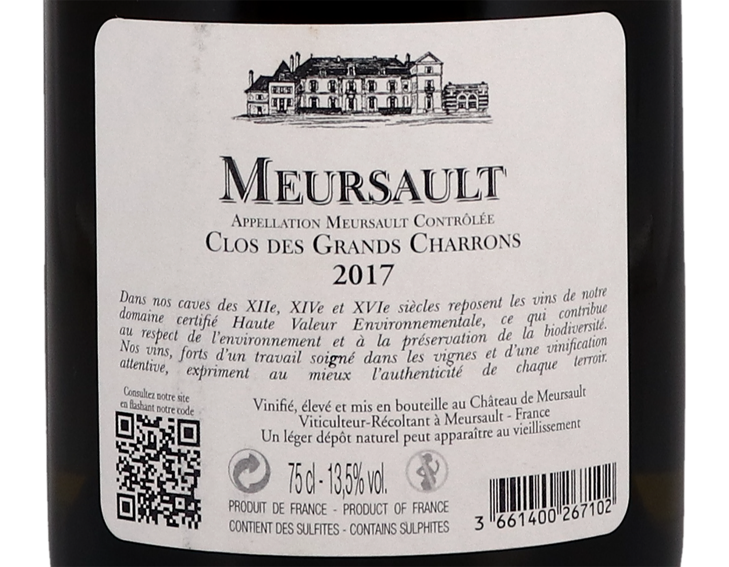 Chateau de Meursault Clos des Grands Charrons 2017