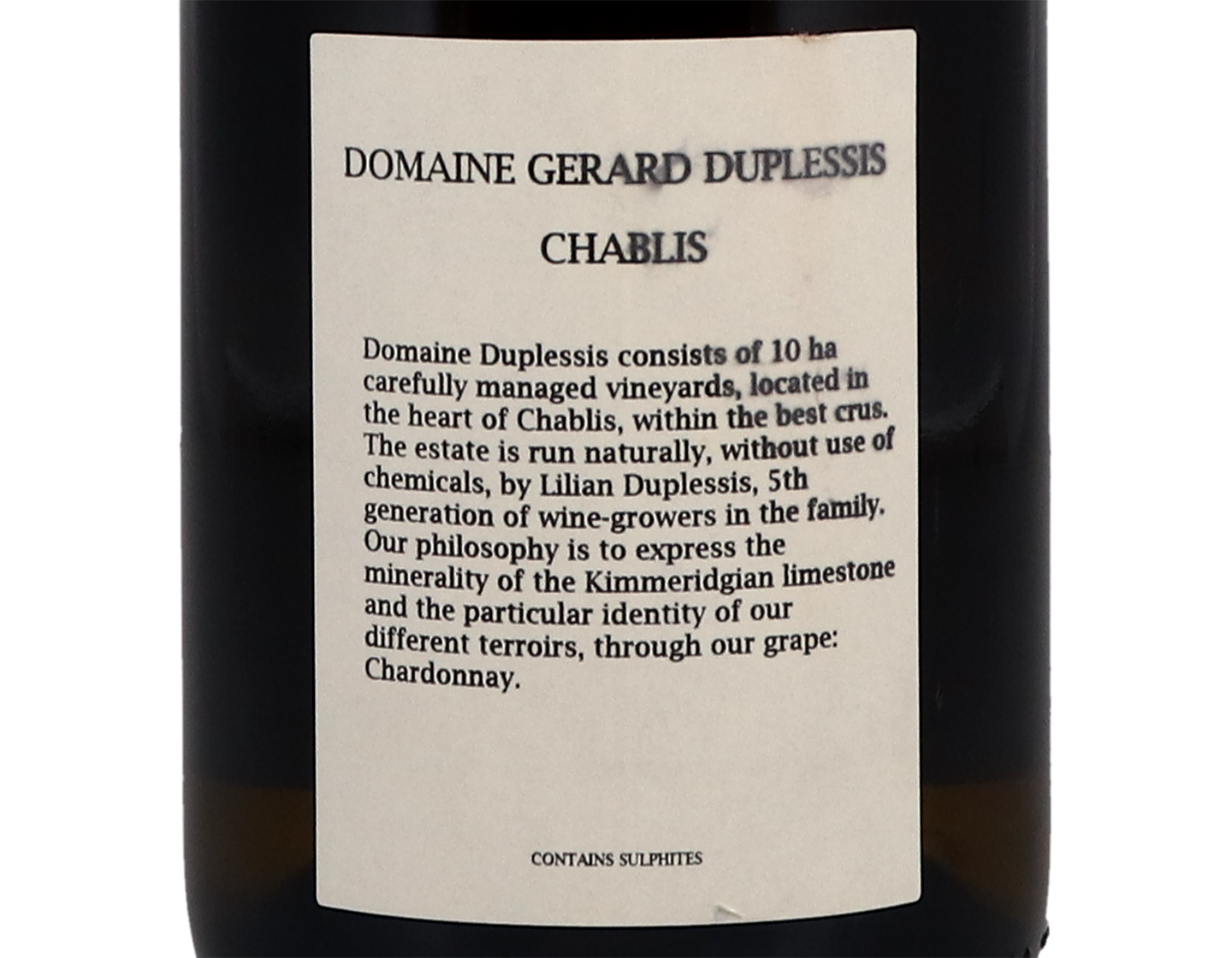 Domaine Duplessis, Chablis 2018