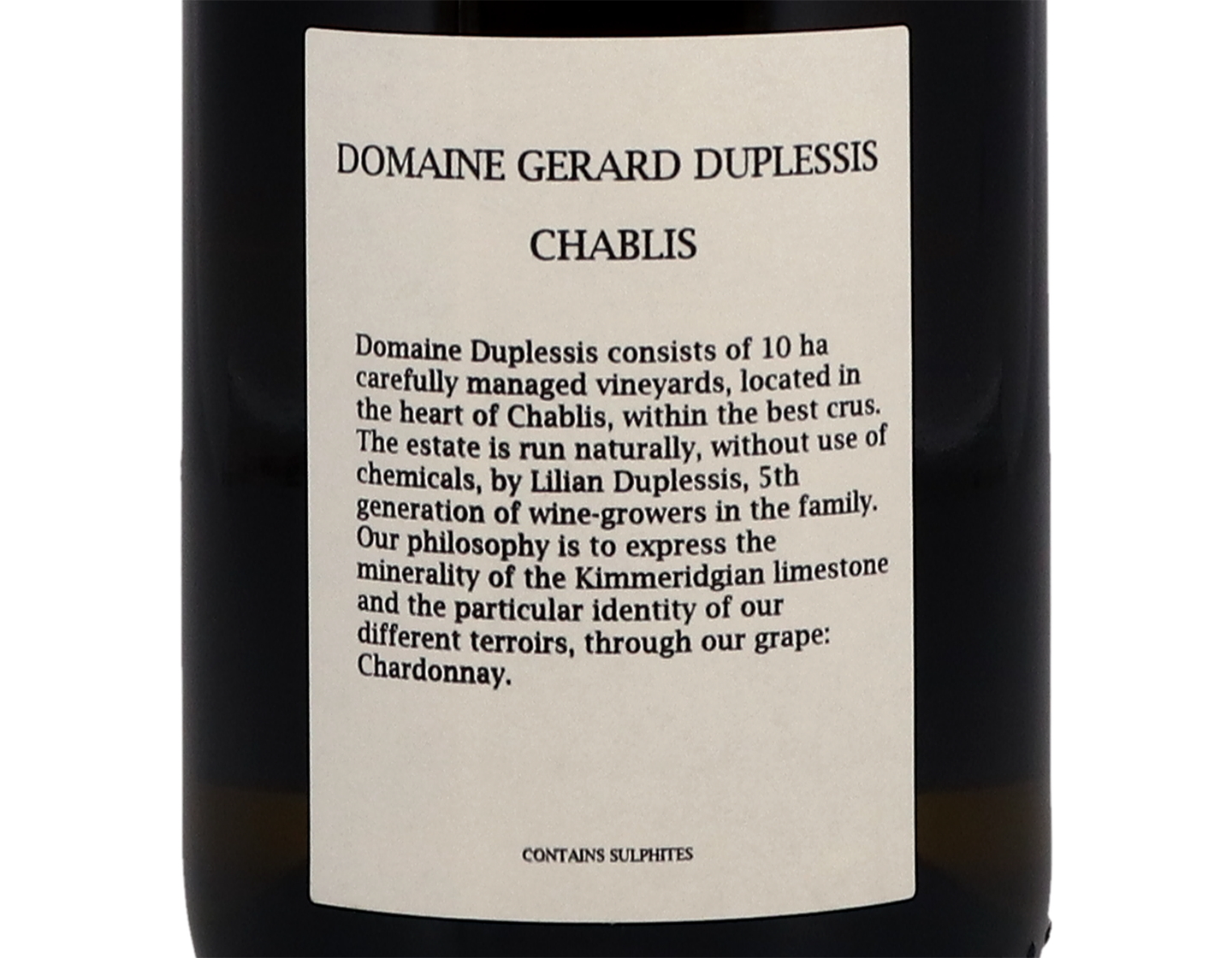 Domaine Duplessis, Petit Chablis 2018