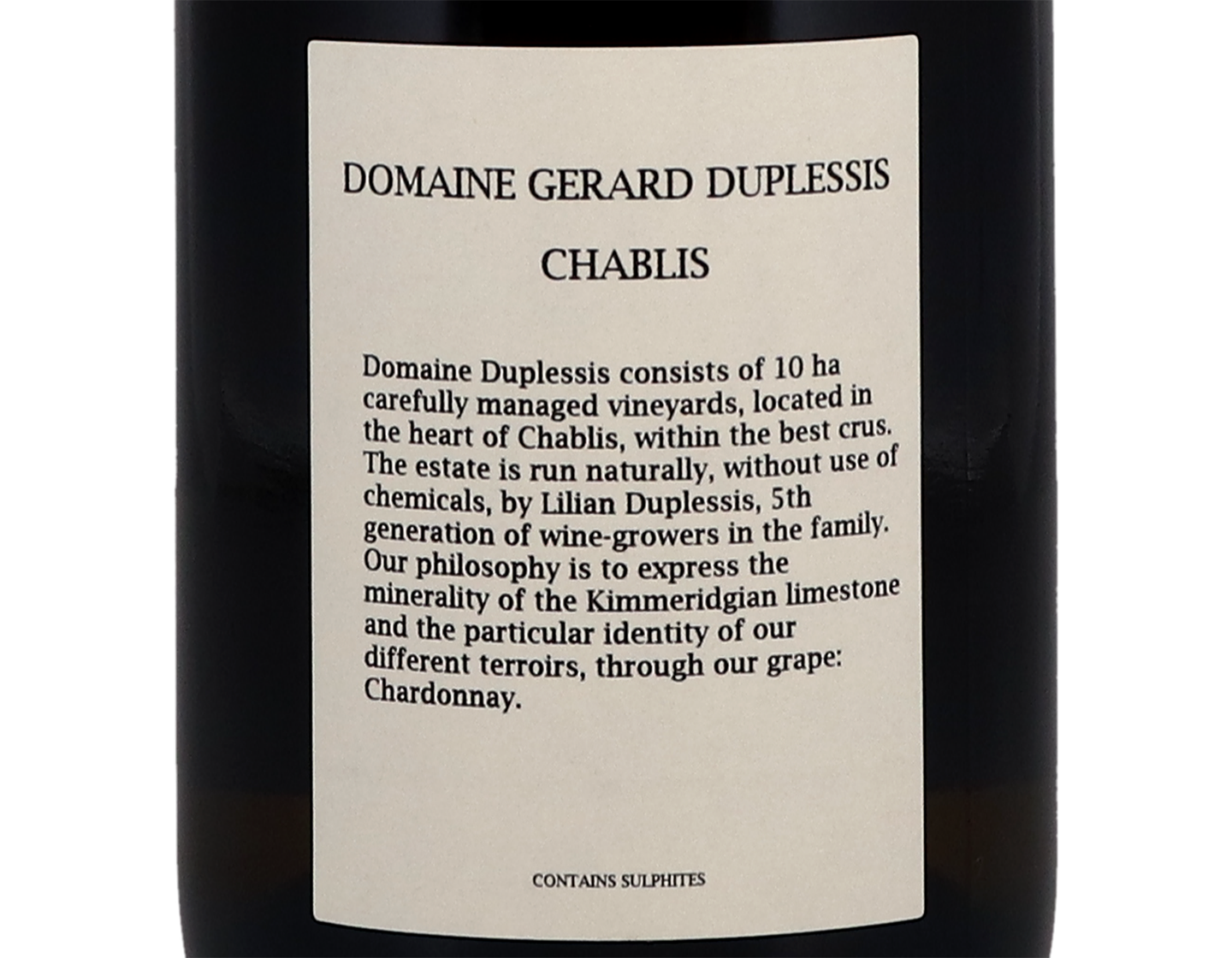 Dom Duplessis Chablis PC Montmains 2018