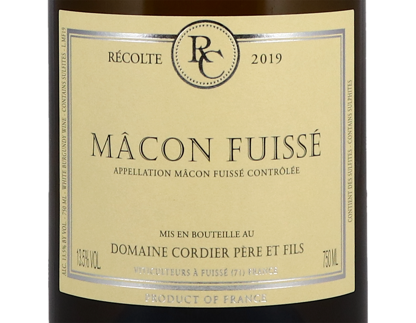 Domaine Cordier Macon Fuisse 2019