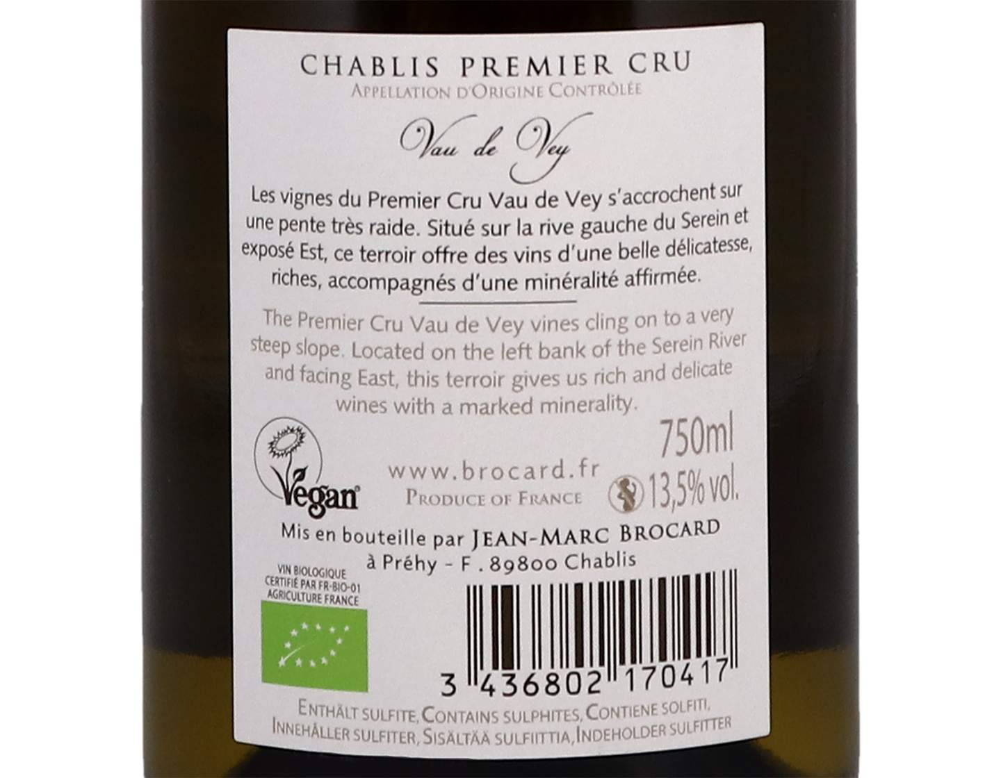JM Brocard Chablis PC Vau de Vey 2019 ORGANIC