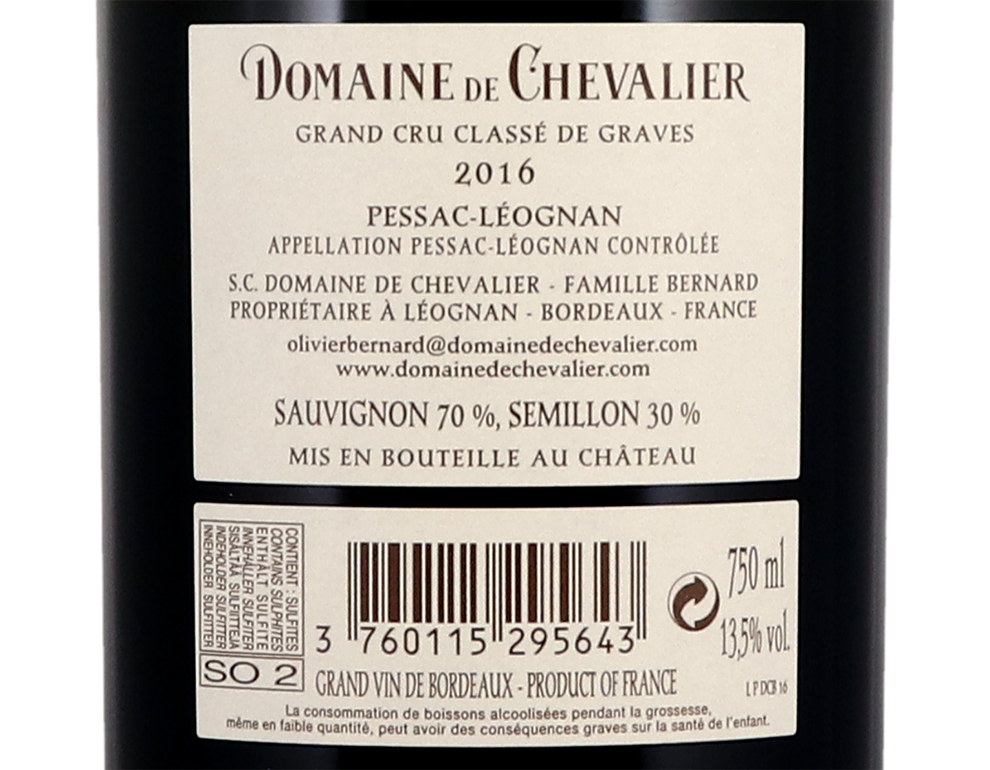 Dom de Chevalier Blanc Pessac Leognan 2016