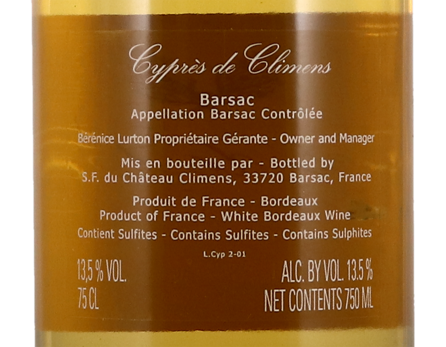 Cypres de Climens Barsac 2016