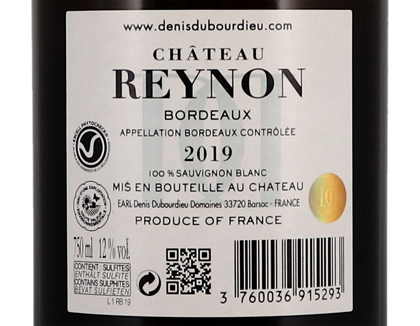 Ch Reynon Sauvignon Blanc Bordeaux 2019