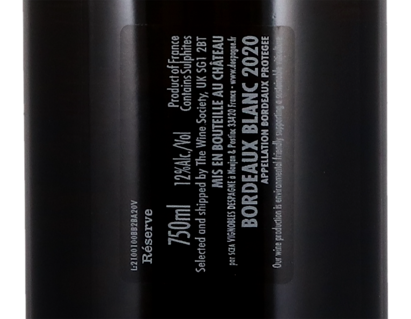 Ch Bel Air Perponcher Blanc Reserve Bordeaux 2020