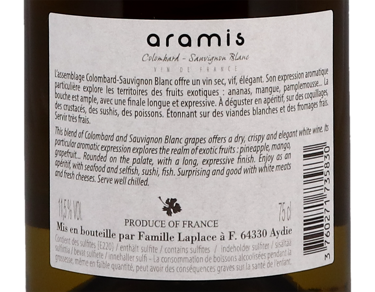 Colombard-Sauvignon 'Aramis', Laplace, Vin de France 2019