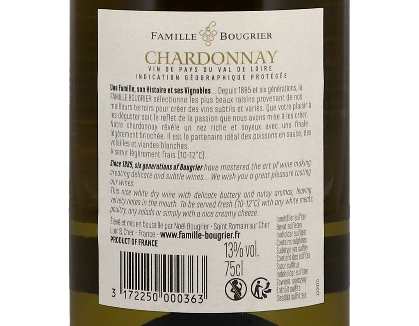 Val de Loire Chardonnay Famille Bougrier 2020