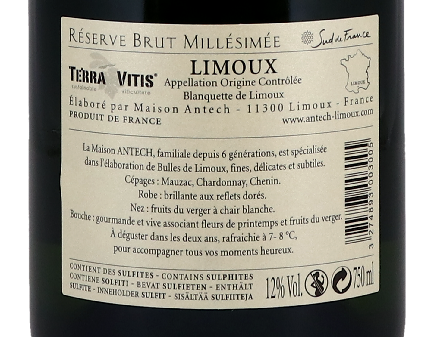 Blanquette de Limoux Réserve, Antech 2017