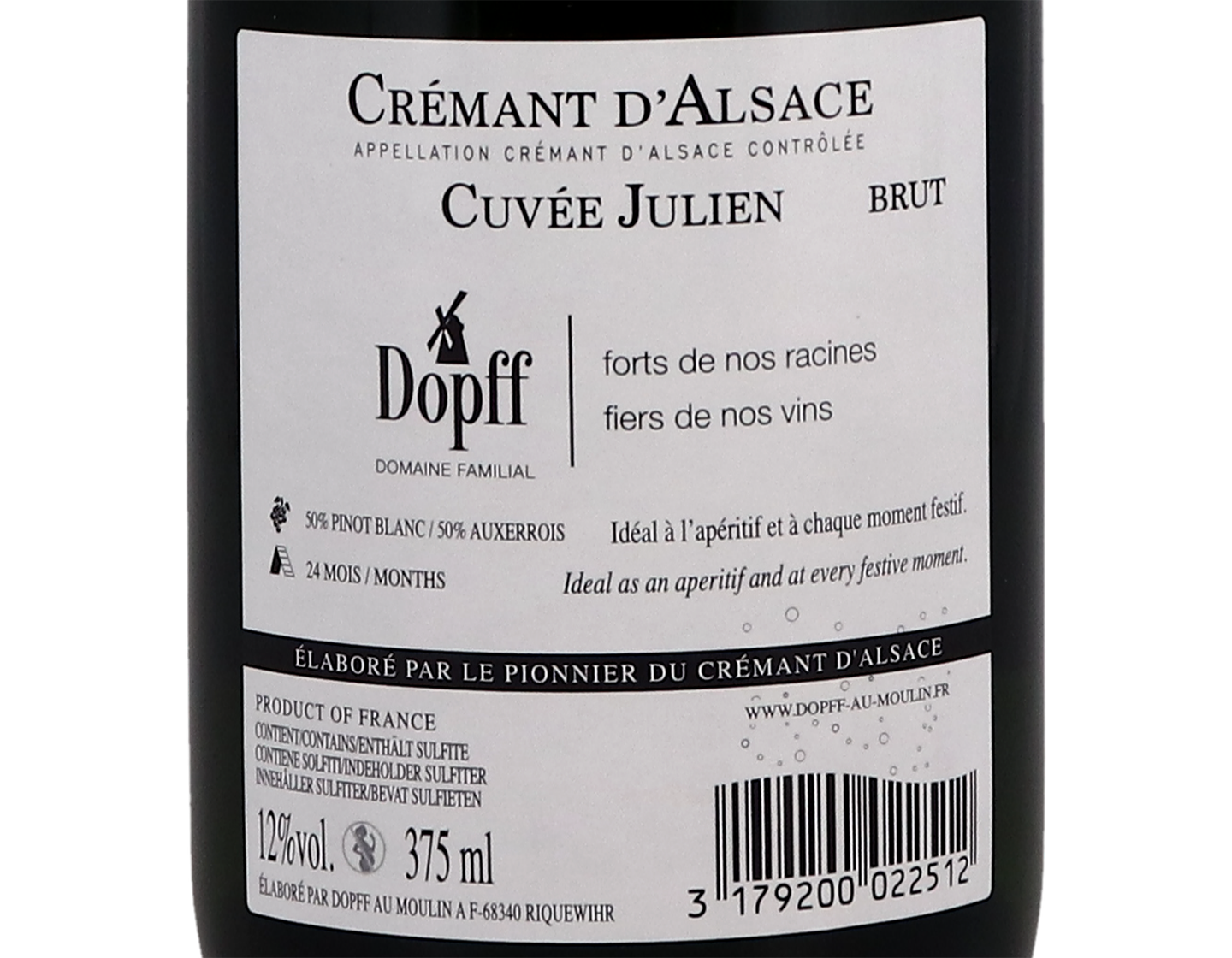Crémant d’Alsace Cuvée Julien Dopff au Moulin NV