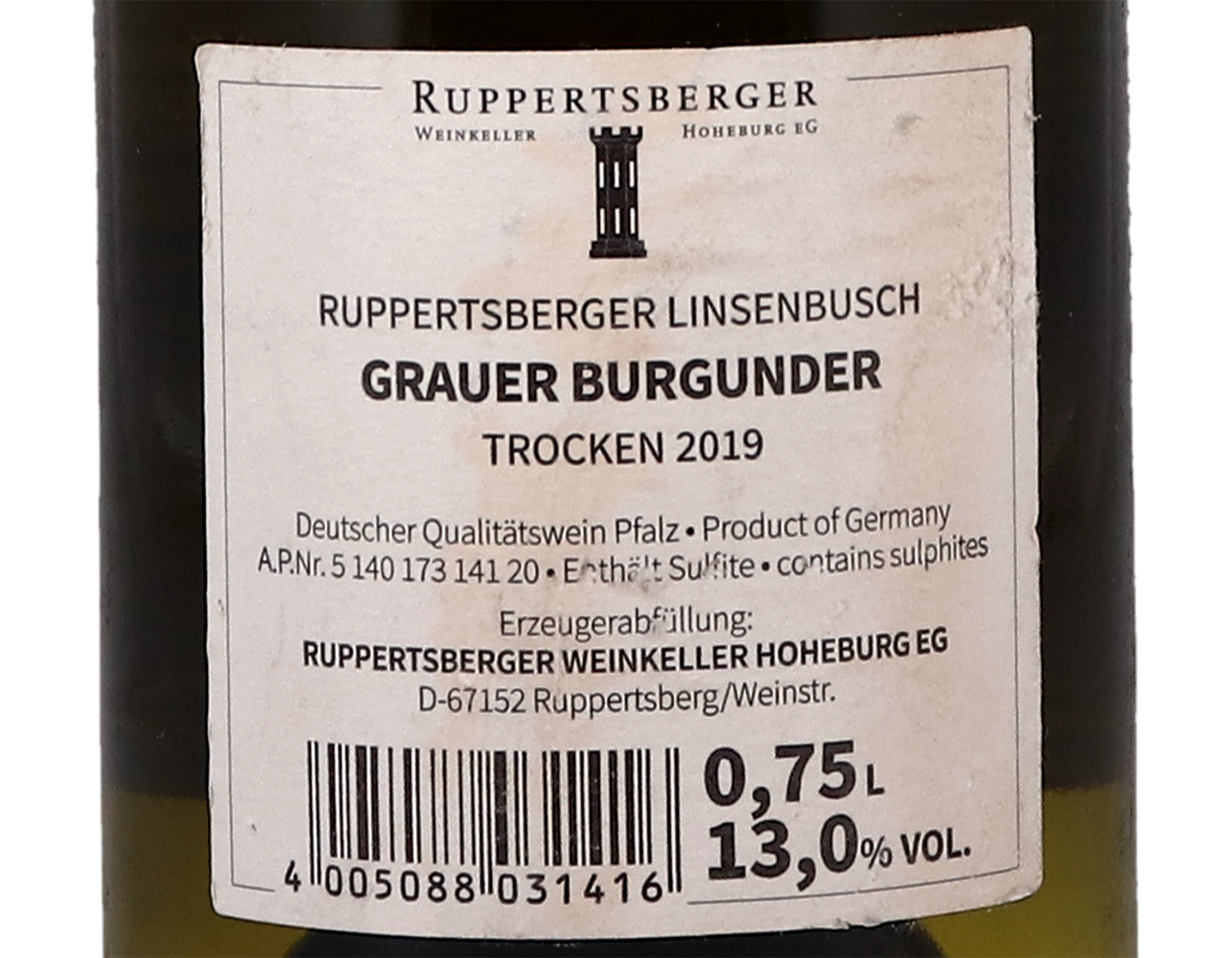 Ruppertsberg Linsenbusch Grauburgunder Trocken Ruppertsberg Winzerverein 2019