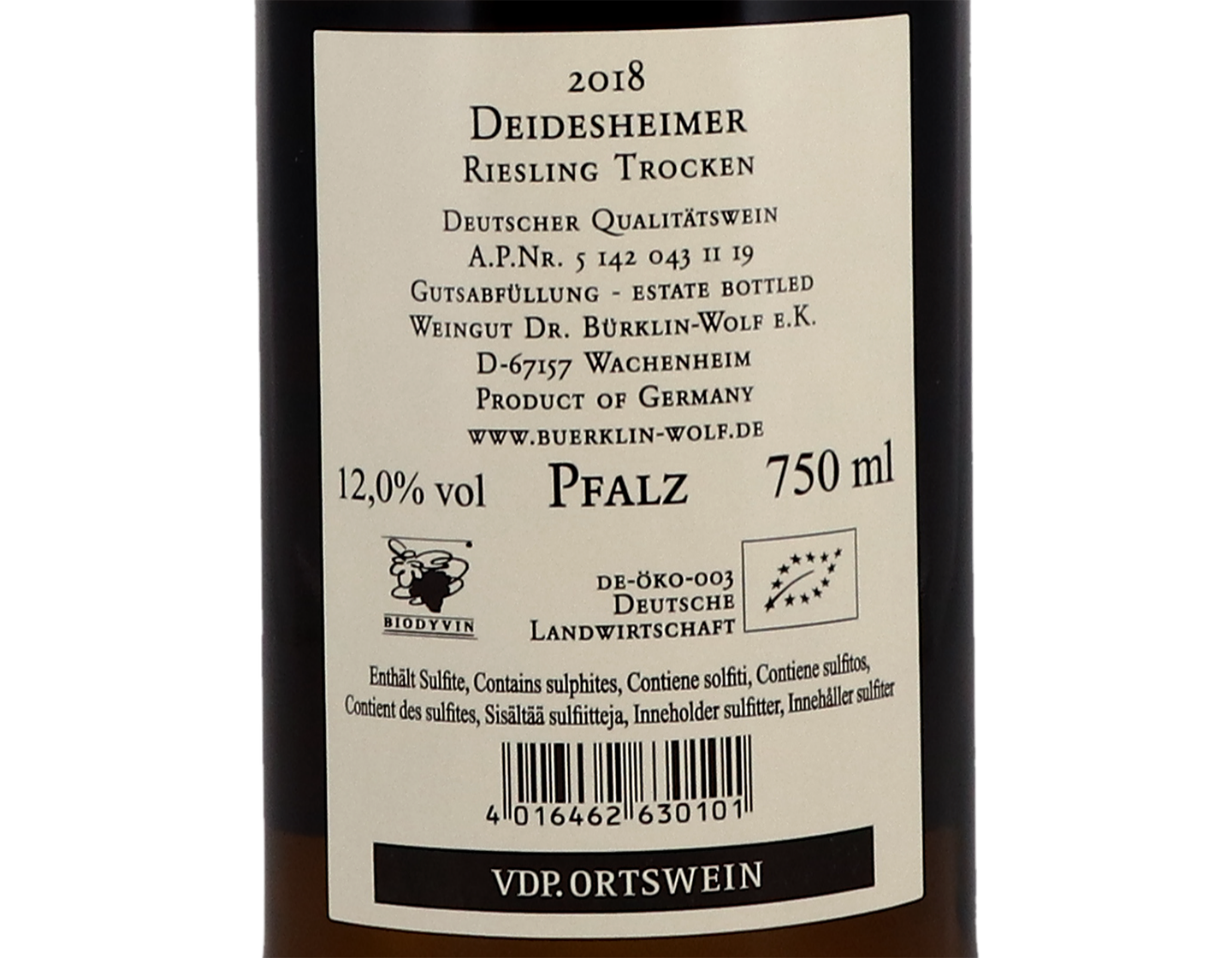 Deidesheimer Riesling Burklin Wolf 2018