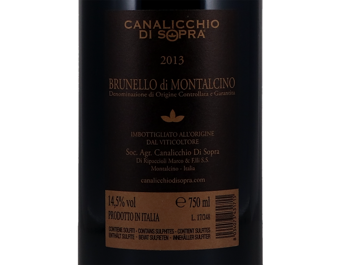 Brunello di Montalcino Canalicchio di Sopra 2013