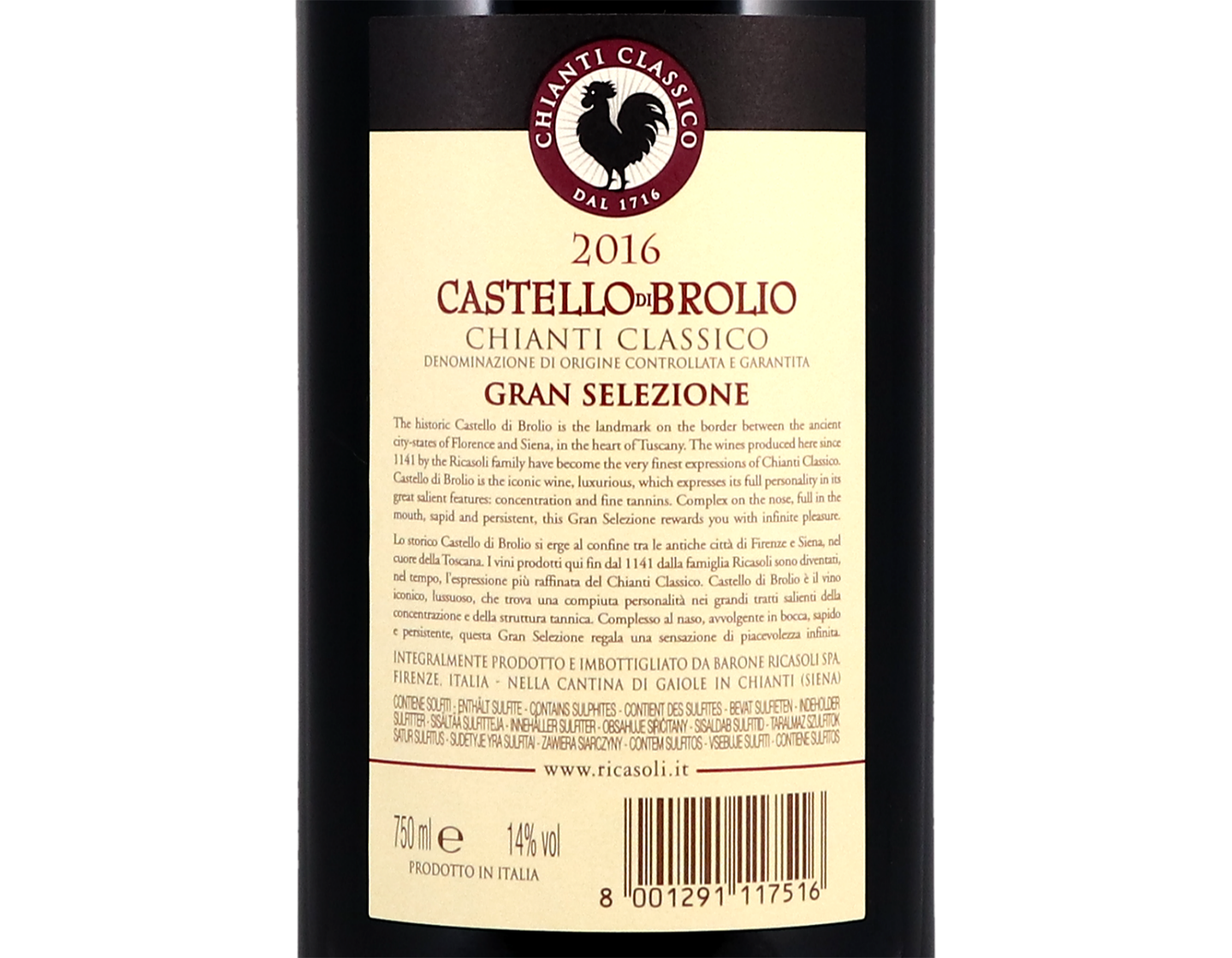 Chianti Classico Gran Selezione Castello di Brolio 2016
