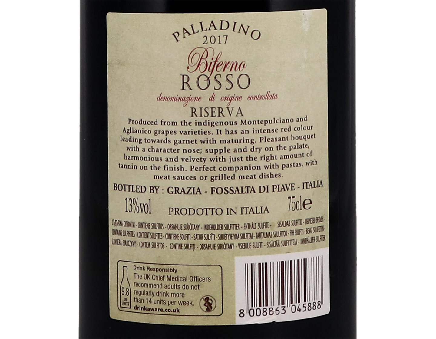 Biferno Rosso Riserva, Palladino 2017