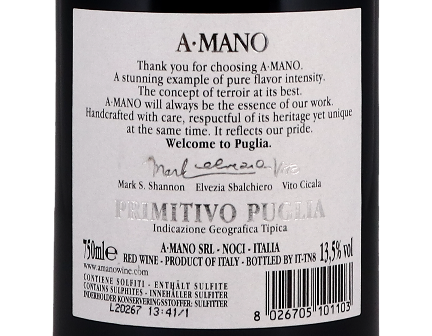 Primitivo di Puglia A Mano 2019