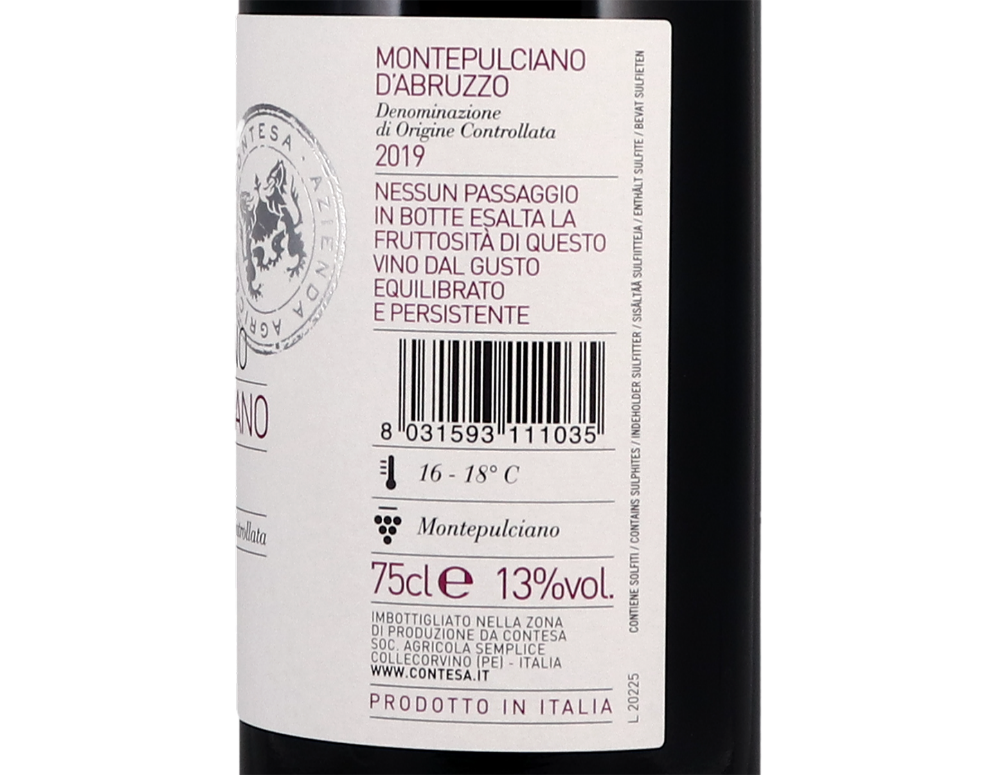 Montepulciano d'Abruzzo Vigna Corvino 2019