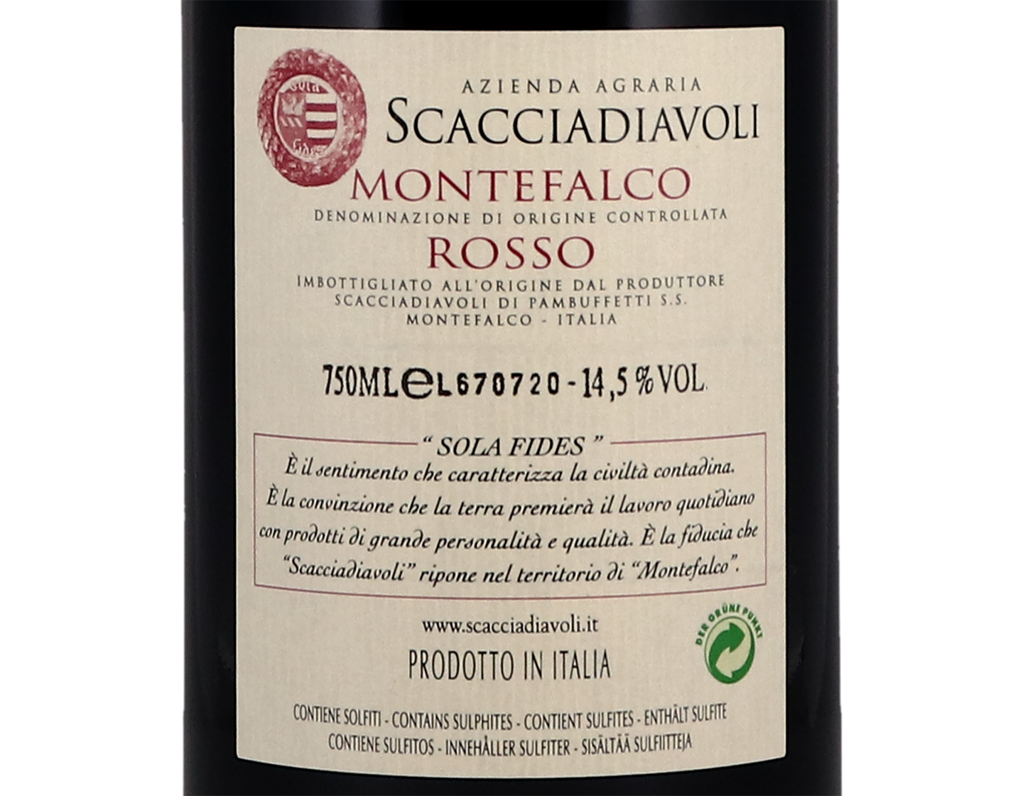 Montefalco Rosso, Scacciadiavoli 2018