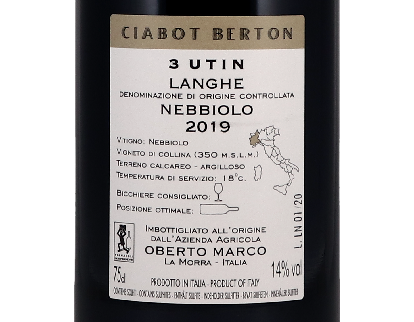 Langhe Nebbiolo 3 Utin Ciabot Berton 2019
