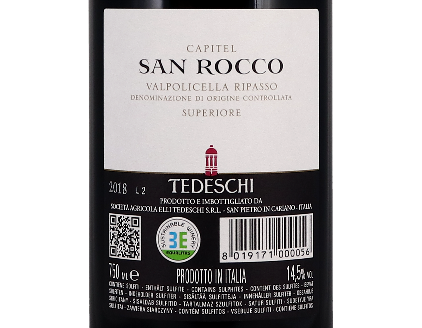 Valpolicella Ripasso Superiore Capitel San Rocco Tedeschi 2018