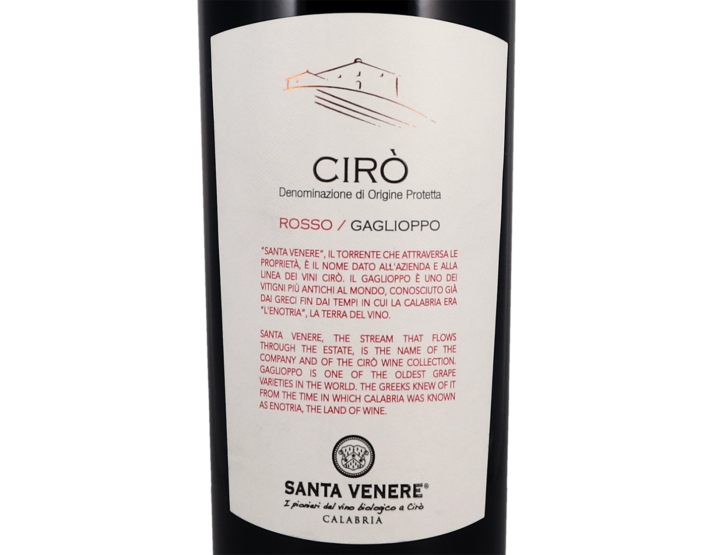 Ciro Rosso Gaglioppo Santa Venere 2019 ORGANIC