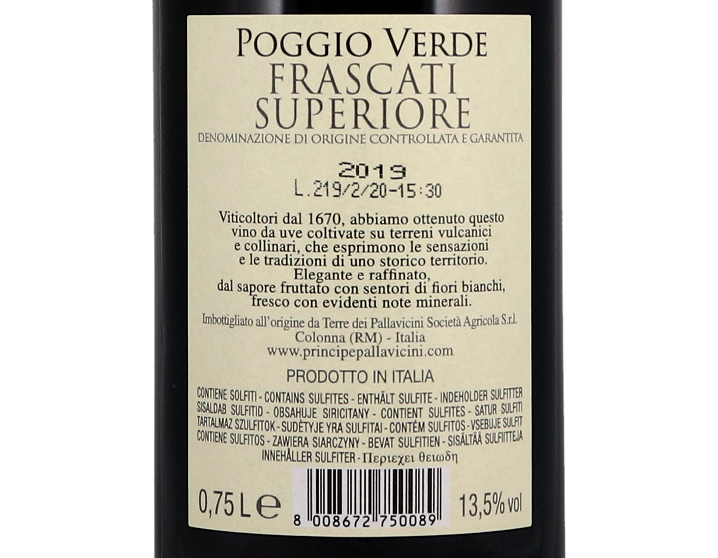 Poggio Verde Frascati Superiore, Pallavicini 2019
