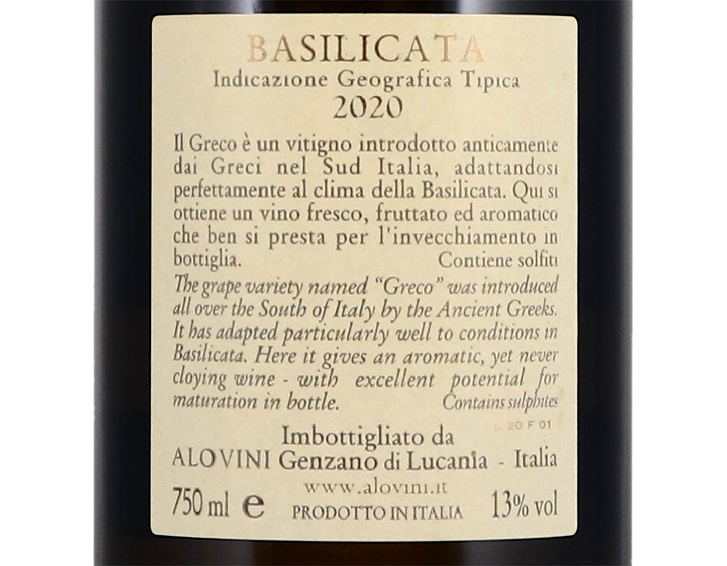 Greco Basilicata Le Ralle Alovini 2020