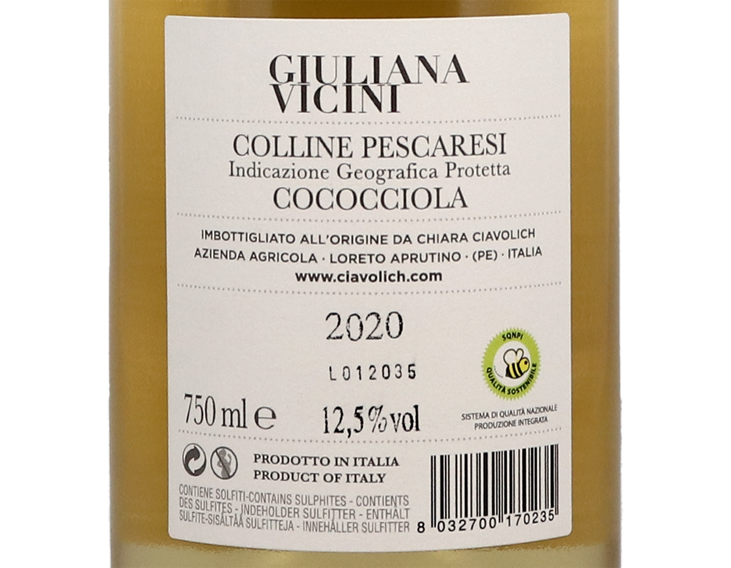 Cococciola Colline Pescaresi Giuliana Vicini 2020
