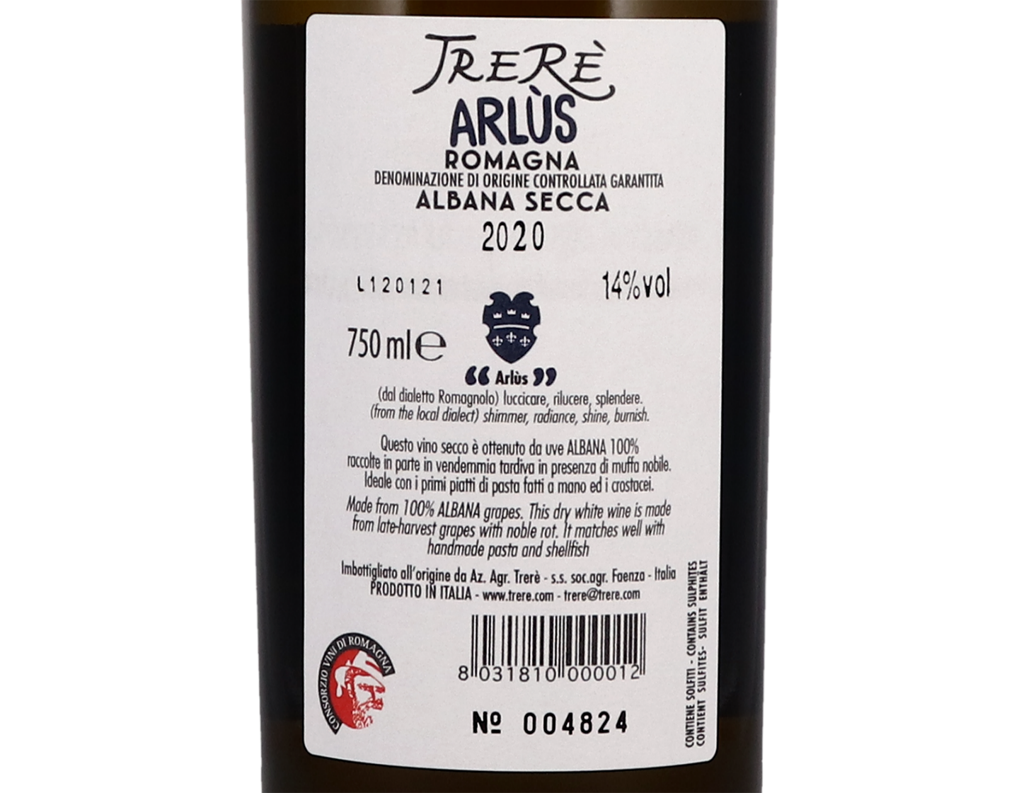 TreRe Arlus Albana Secca Romagna 2020