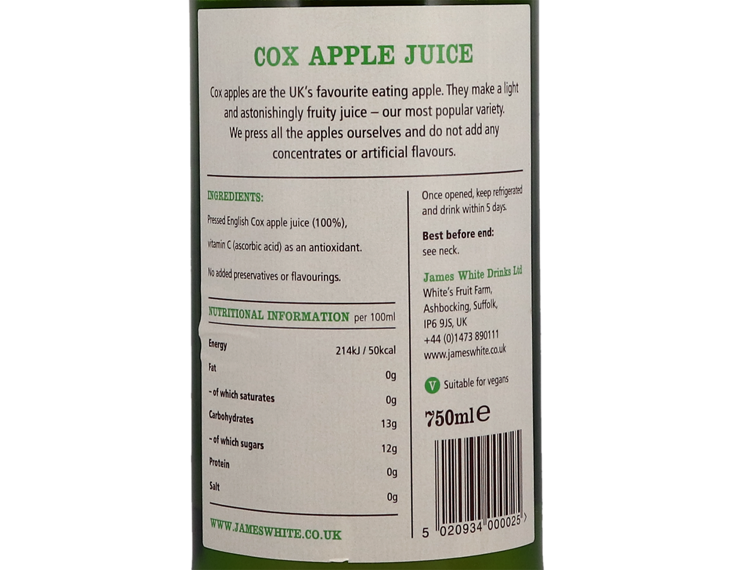 James White Suffolk Cox Apple Juice