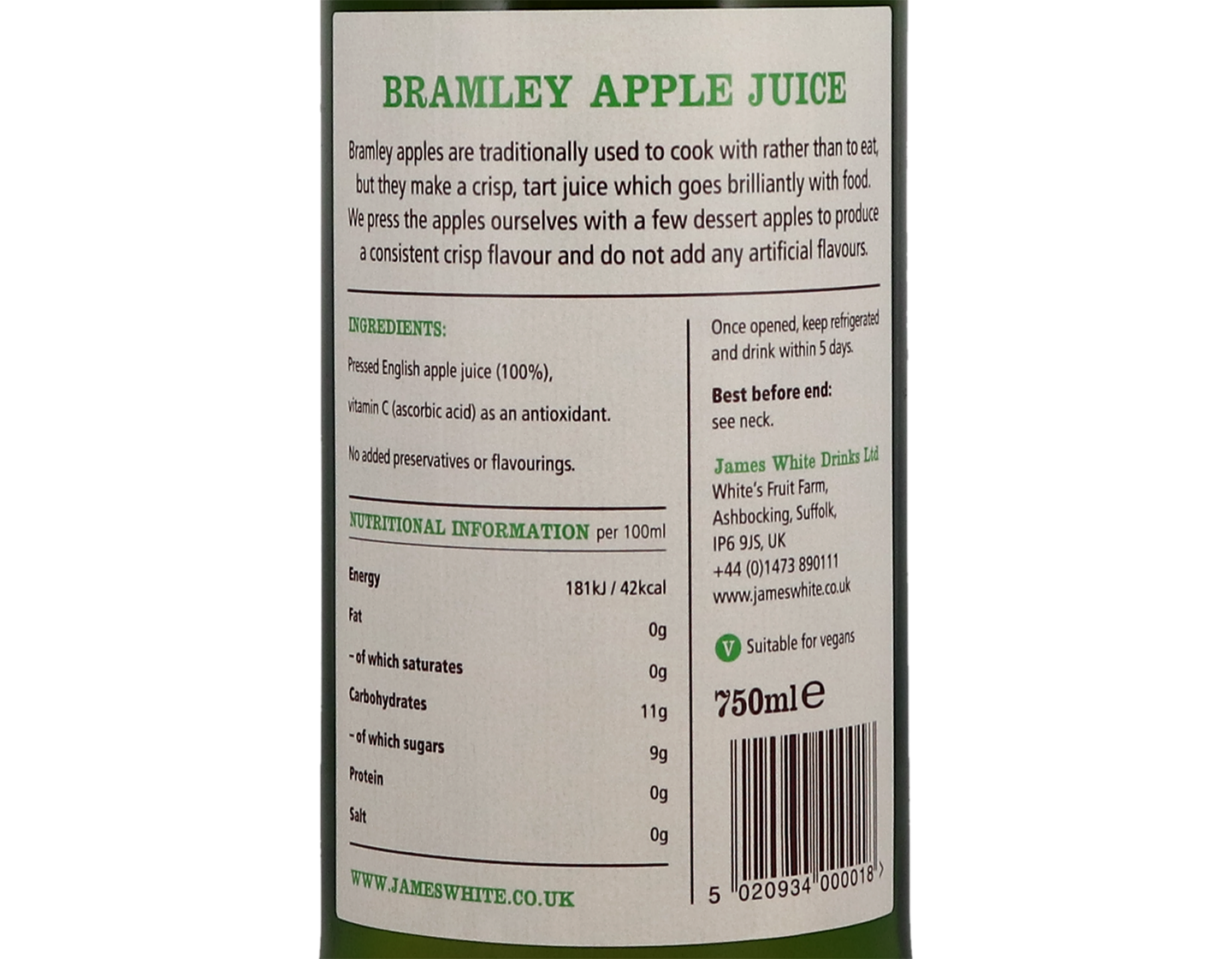 James White Suffolk Bramley Apple Juice