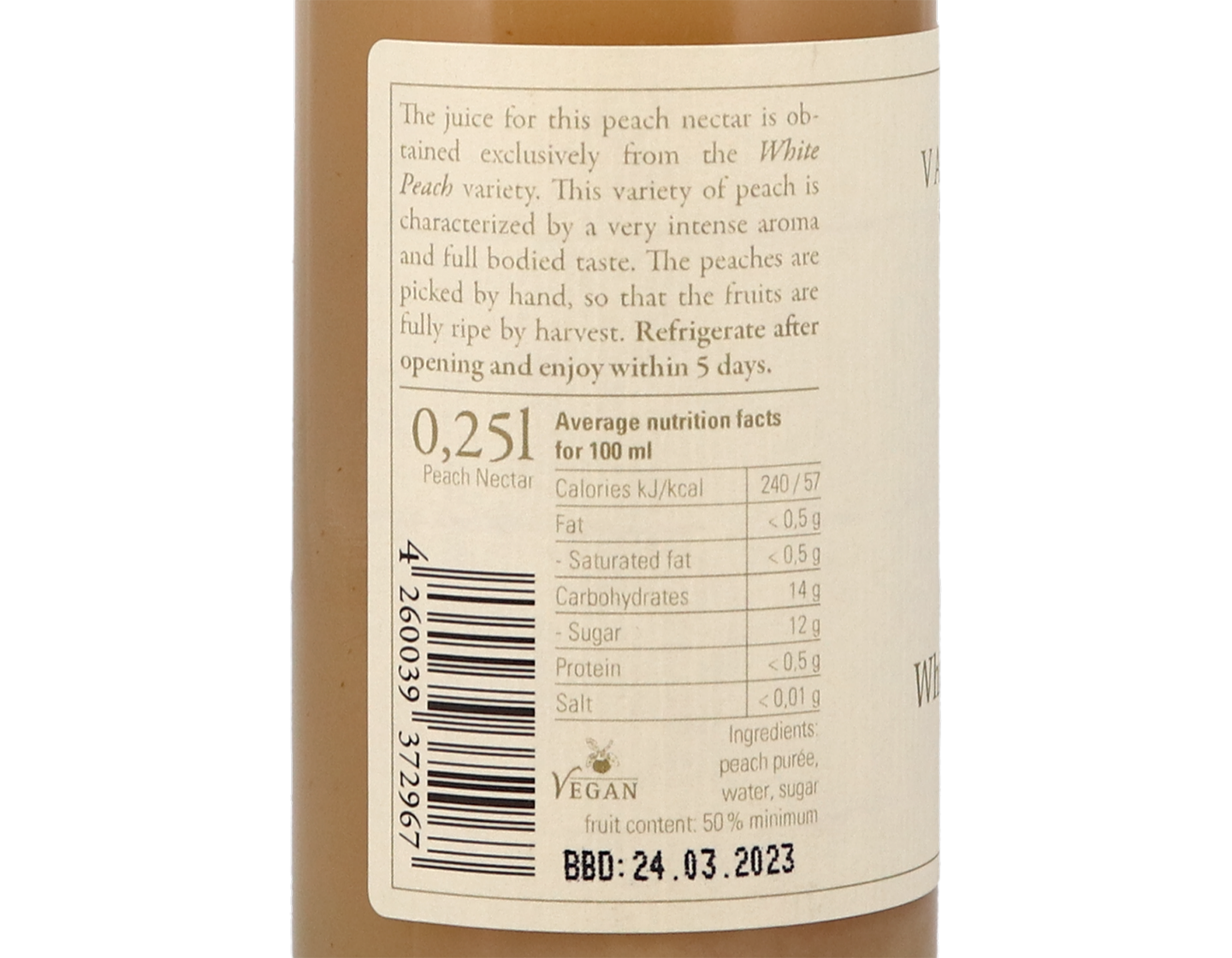 Van Nahmen White Peach Nectar 250ml