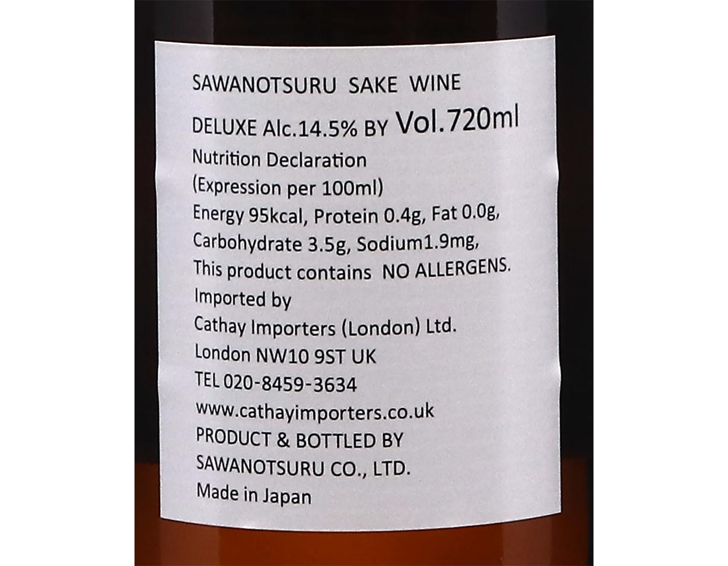 Sawanotsuru Sake 72cl
