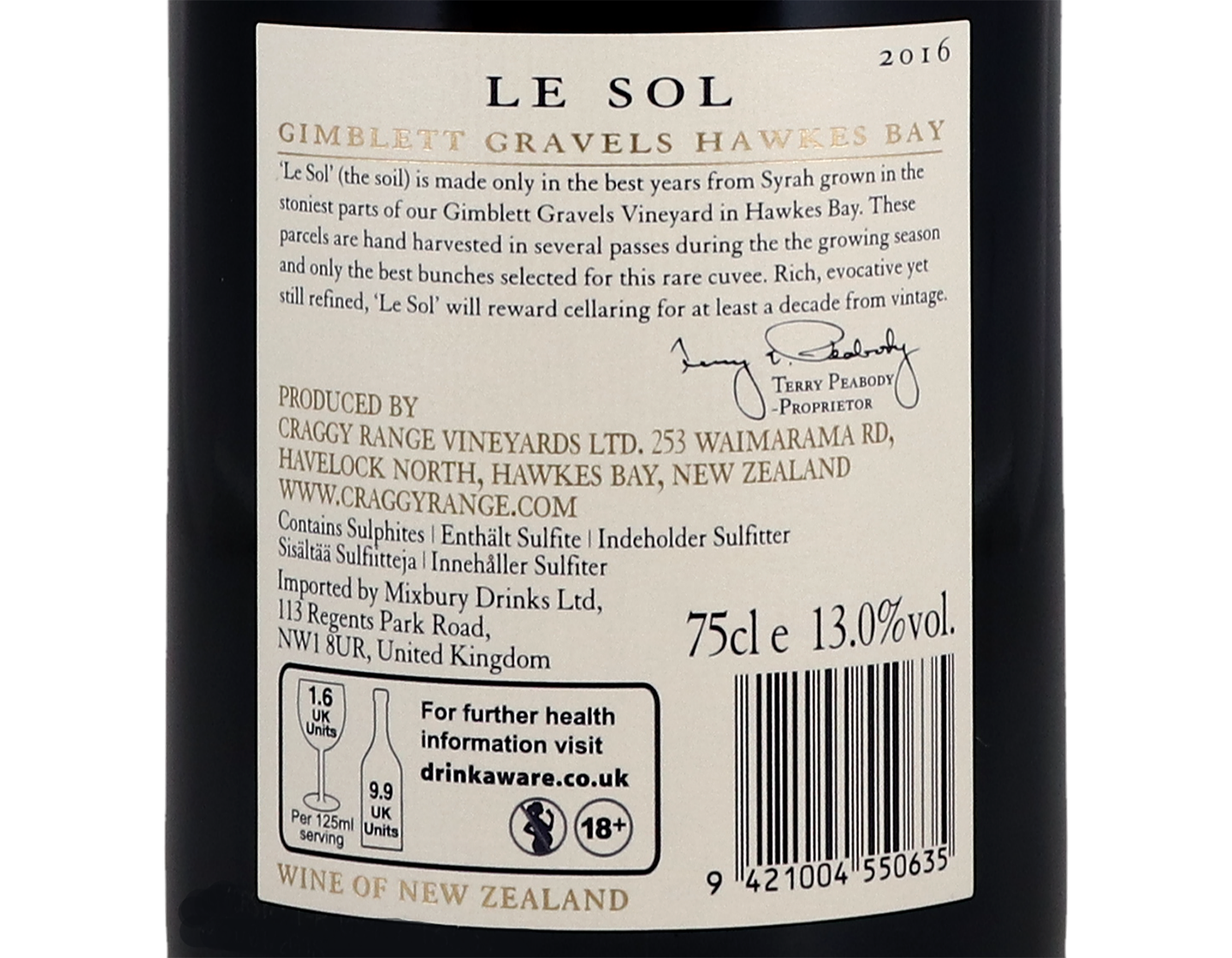 Craggy Range Le Sol 2016