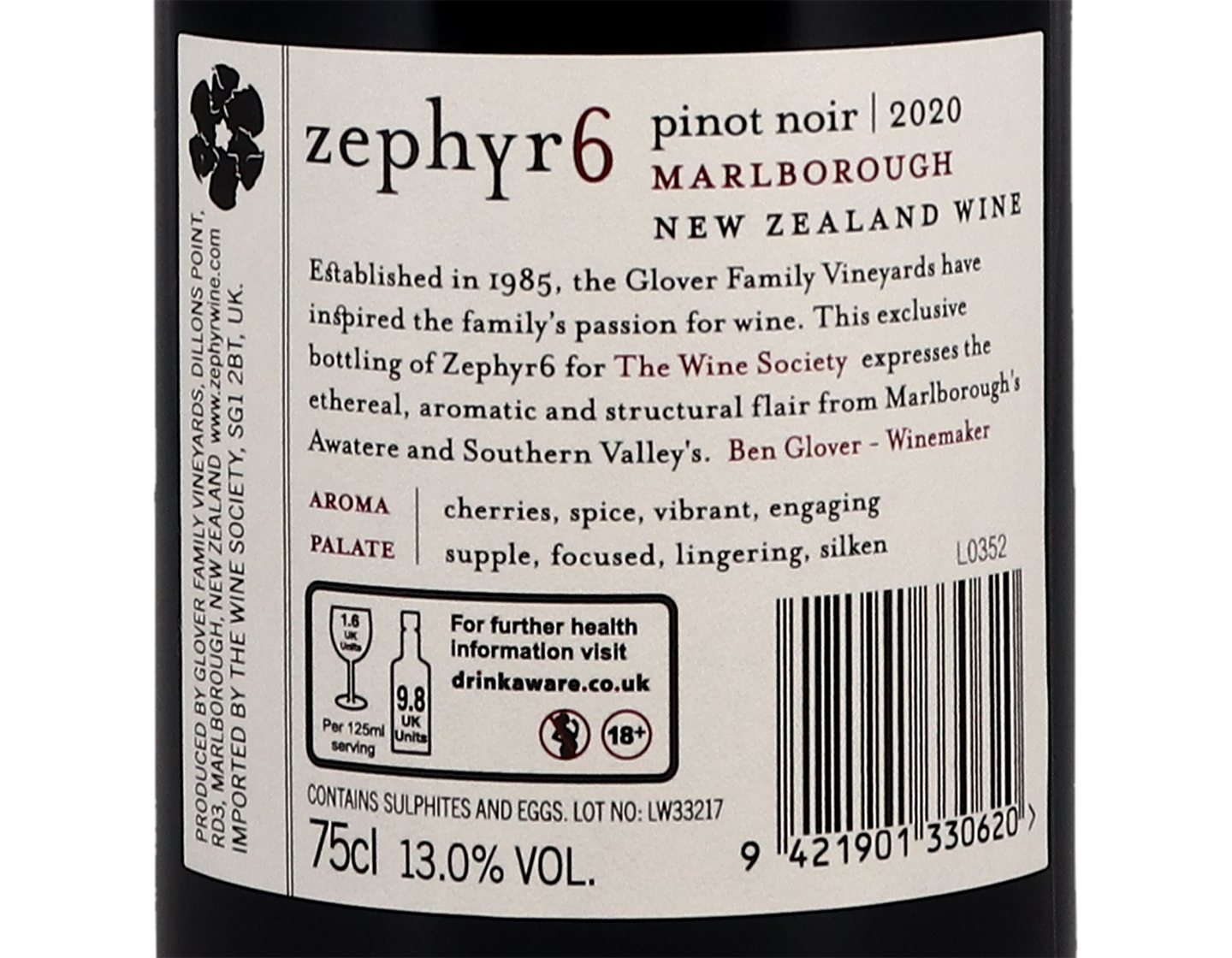 Zephyr Marlborough Pinot Noir 2020