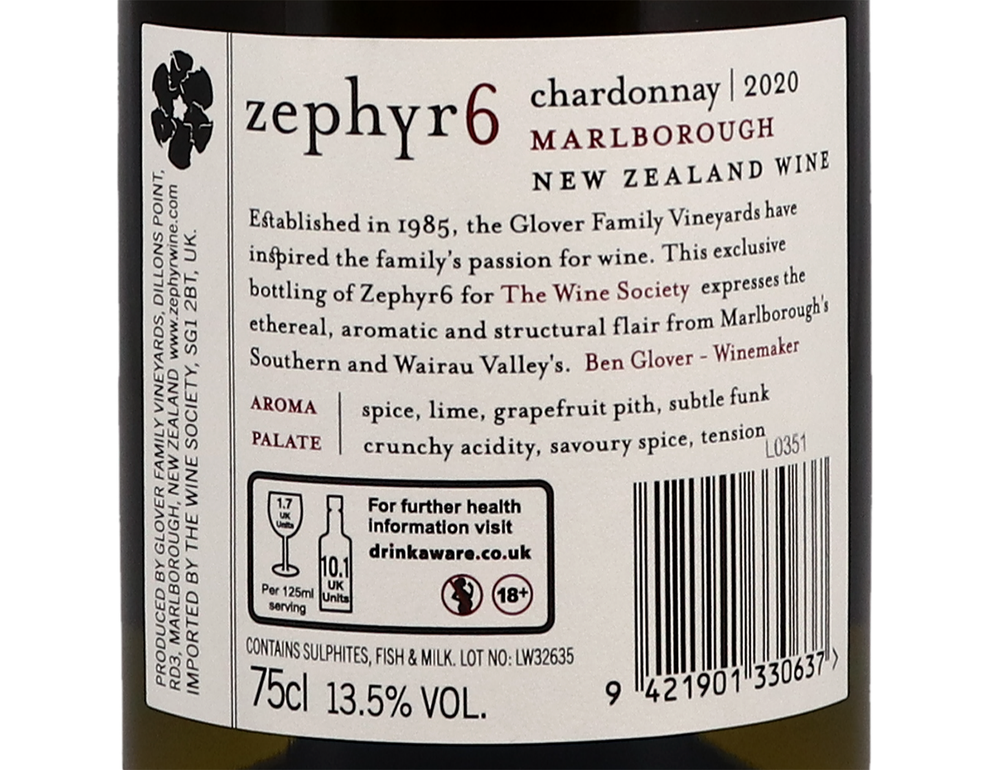 Zephyr Marlborough Chardonnay 2020