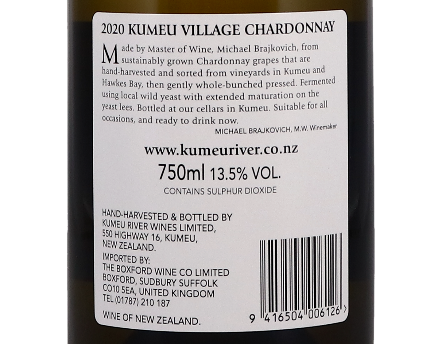 Kumeu Village Hand Harvested Chardonnay 2020