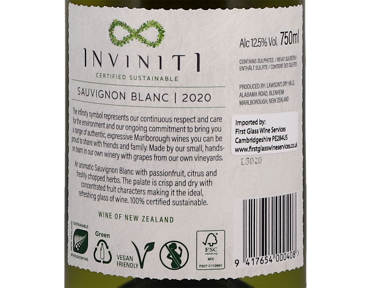 Inviniti Marlborough Sauvignon Blanc 2020