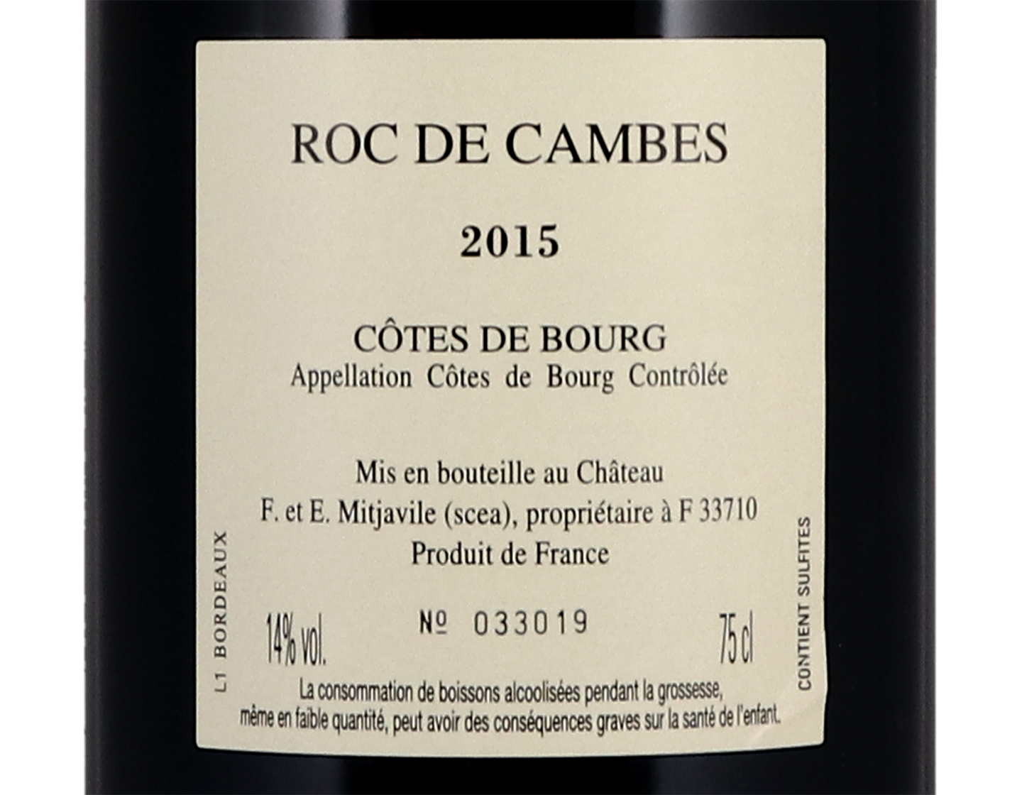 Ch Roc de Cambes Cotes de Bourg 2015